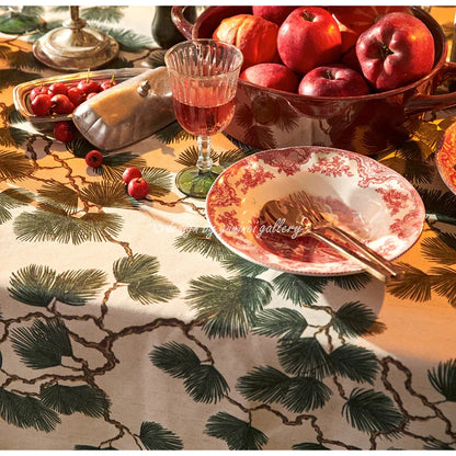 Decorbites™ Mantel de Mesa de Pino Japonés - Textura de Lino de Algodón de Lujo Arte Vintage
