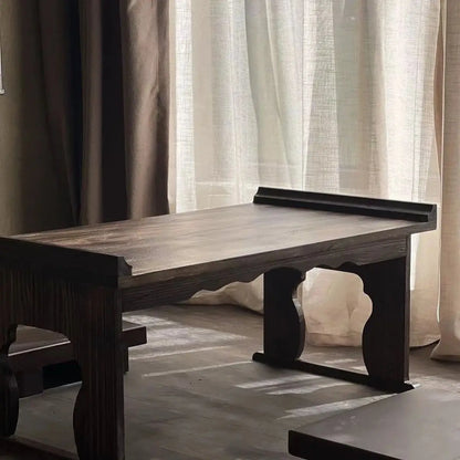 طاولة DecorBites™ الخشبية الصلبة القابلة للطي على الطراز الصيني العتيق لحفلات هانفو وتحضير الشاي