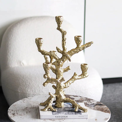 DecorBites™ Golden Bough Candelabrum Tree Candlestick Holder for Wedding Decoration