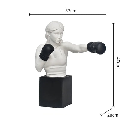 DecorBites™ Boxer Resin Statue: Abstract Movement Figure Ornament for Home Decor