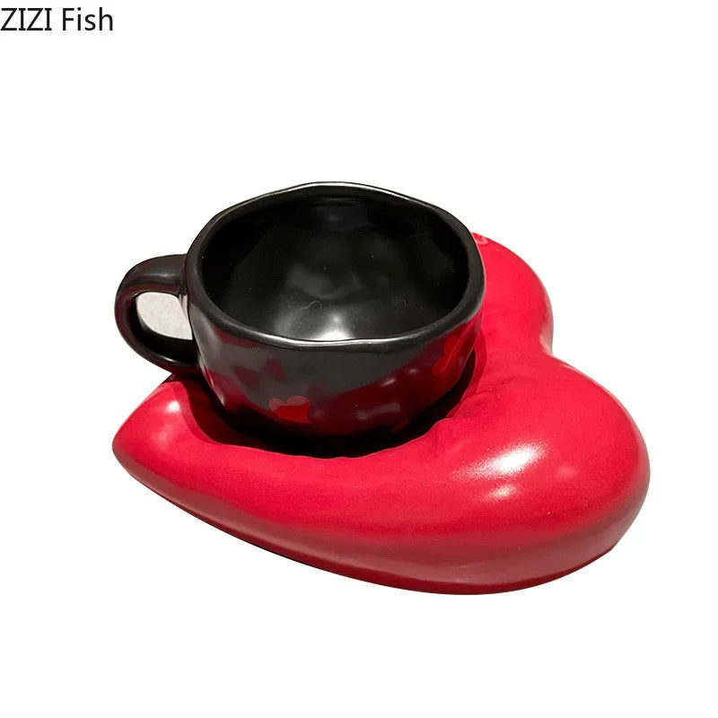 Juego de taza y platillo de porcelana DecorBites™ Creative Heart