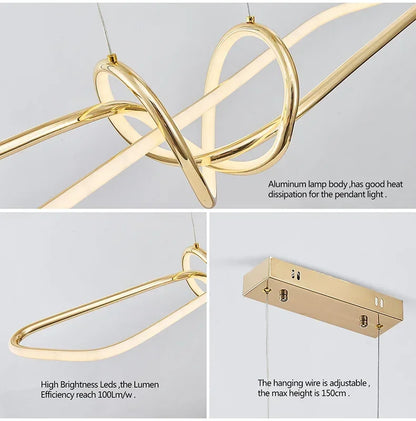 DecorBites™ Gold LED Chandeliers: Modern Kitchen & Restaurant Lighting Fixtures