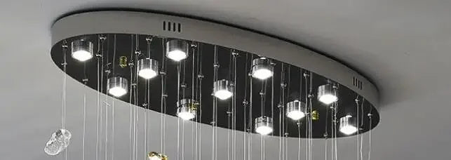 DecorBites™ Crystal Dining Chandelier: Elegant Stone Decorative Lighting for Living Room