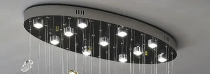 DecorBites™ Crystal Dining Chandelier: Elegant Stone Decorative Lighting for Living Room