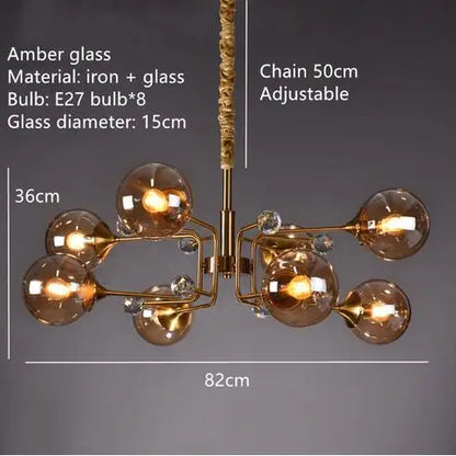 Decorbites™ Glasblasen-Kronleuchter: Vintage-Industrielle Beleuchtung für Wohnzimmer, Schlafzimmer und Küche