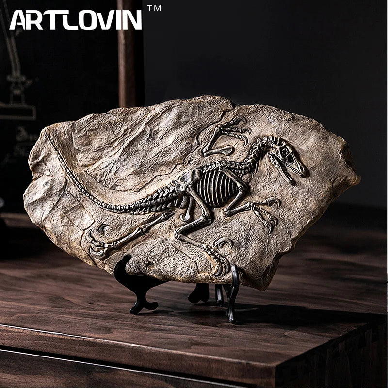 DecorBites™ Dinosaur Fossil Resin Craft Figurine | Home Office Sculpture Decoration