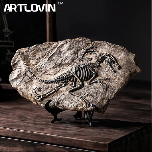 DecorBites™ Dinosaur Fossil Resin Craft Figurine | Home Office Sculpture Decoration