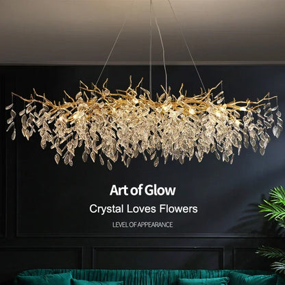 DecorBites™ Golden Branch Ceiling Chandelier with Crystal LED - Luxury Modern Design for Living Room