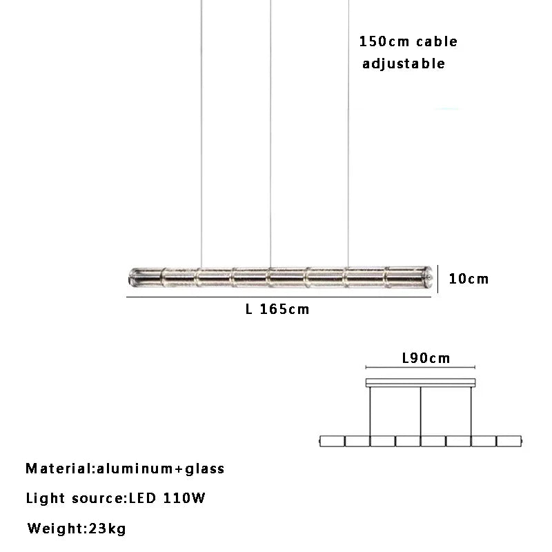 DecorBites™ Glass LED Chandelier: Modern Italian Design for Dining Room, Kitchen Island, or Home Luxury