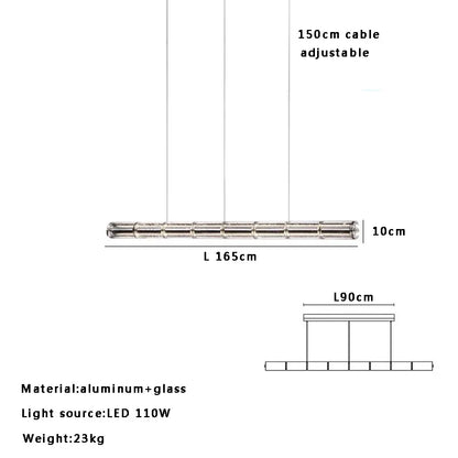 DecorBites™ Glass LED Chandelier: Modern Italian Design for Dining Room, Kitchen Island, or Home Luxury