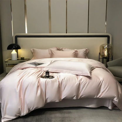 DecorBites™ Egyptian Cotton Bedding Set - Solid Color Sheet Pillowcase Duvet Cover