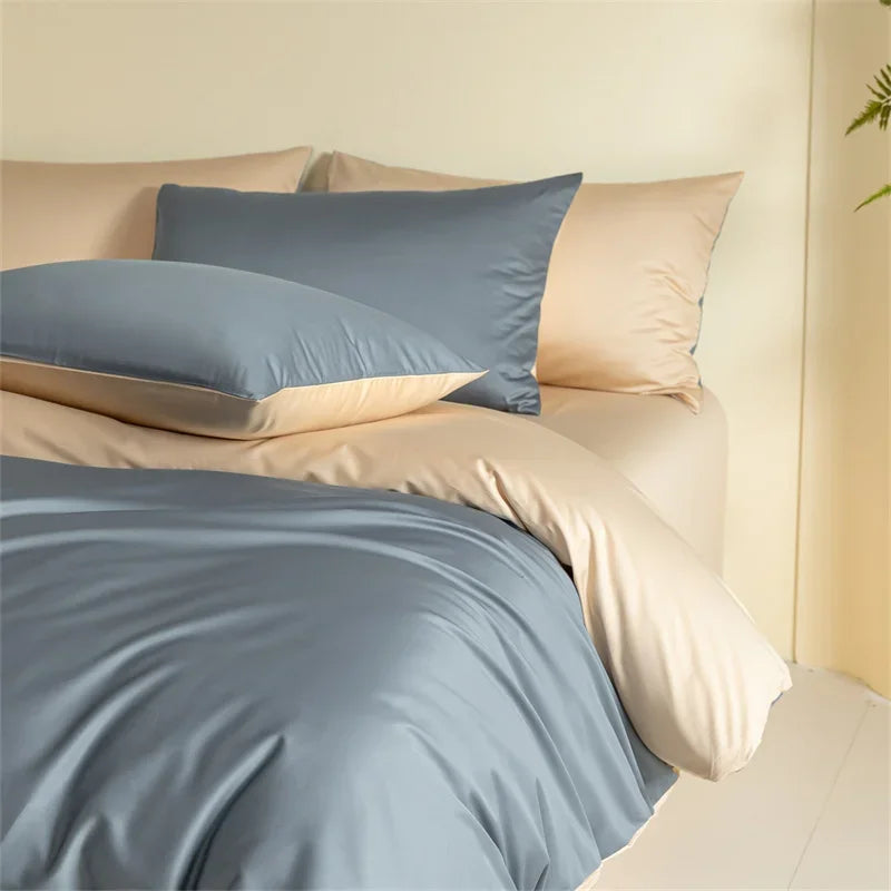 Decobites Egyptian Cotton Bedding Set: Sheet, Pillowcase, Blanket Cover in Queen King Size