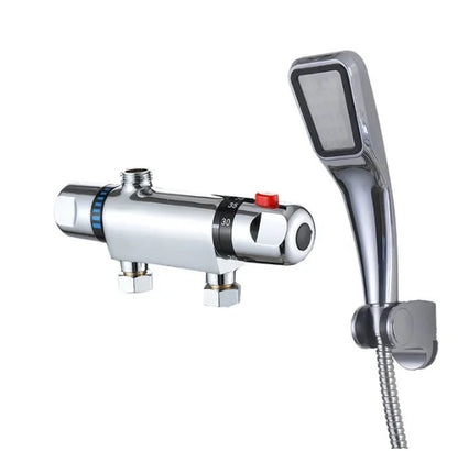 DecorBites™ Dual Handle Thermostatic Shower Faucet Mixer Valve, Wall Mounted Chrome