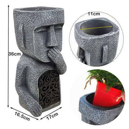 DecorBites™ Easter Island Statue Sculpture Outdoor Decorative Resin Figurine