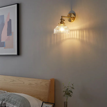 DecorBites™ Clear Glass Copper Socket LED Wall Lamp with Pull Chain Switch