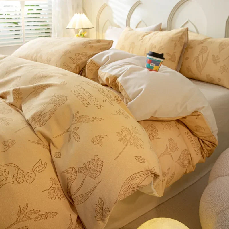 Juego de cama DecorBites™ Cozy Cotton: Funda nórdica de 160 x 210 cm para adultos, cálida y suave.