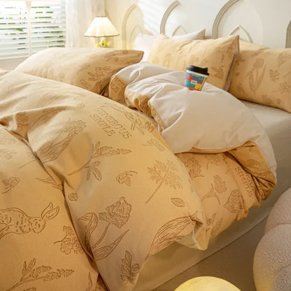 Juego de cama DecorBites™ Cozy Cotton: Funda nórdica de 160 x 210 cm para adultos, cálida y suave.