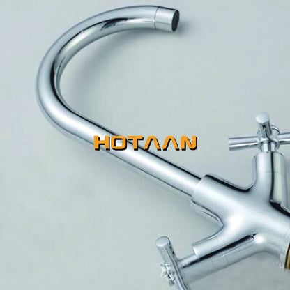 DecorBites™ Kitchen Mixer Tap | Dual Handle Cold Hot Water Swivel Faucet