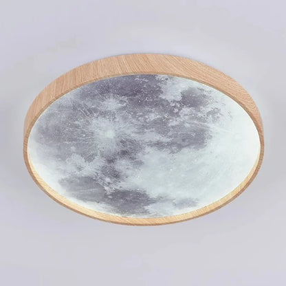 DecorBites™ LED Moon Wood Ceiling Light 26/34CM Walnut Decor - Bedroom Living Room Home Illumination