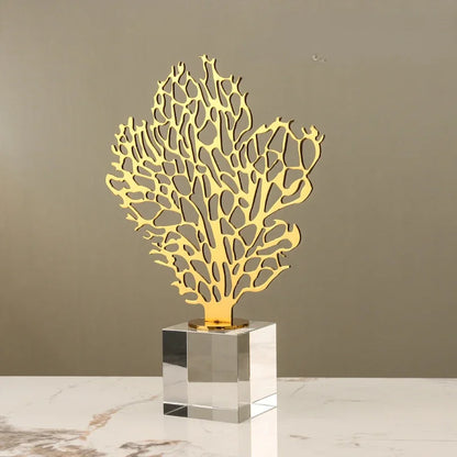 Adorno de cristal DecorBites™ Golden Hollow Tree - Figura decorativa de metal