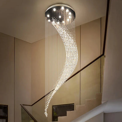 Lámpara de araña espiral con bola de cristal DecorBites™: Lámpara colgante LED de lujo