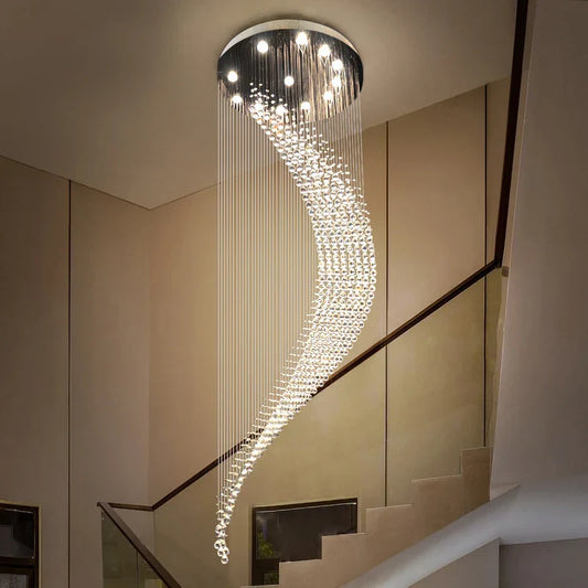 Lámpara de araña espiral con bola de cristal DecorBites™: Lámpara colgante LED de lujo