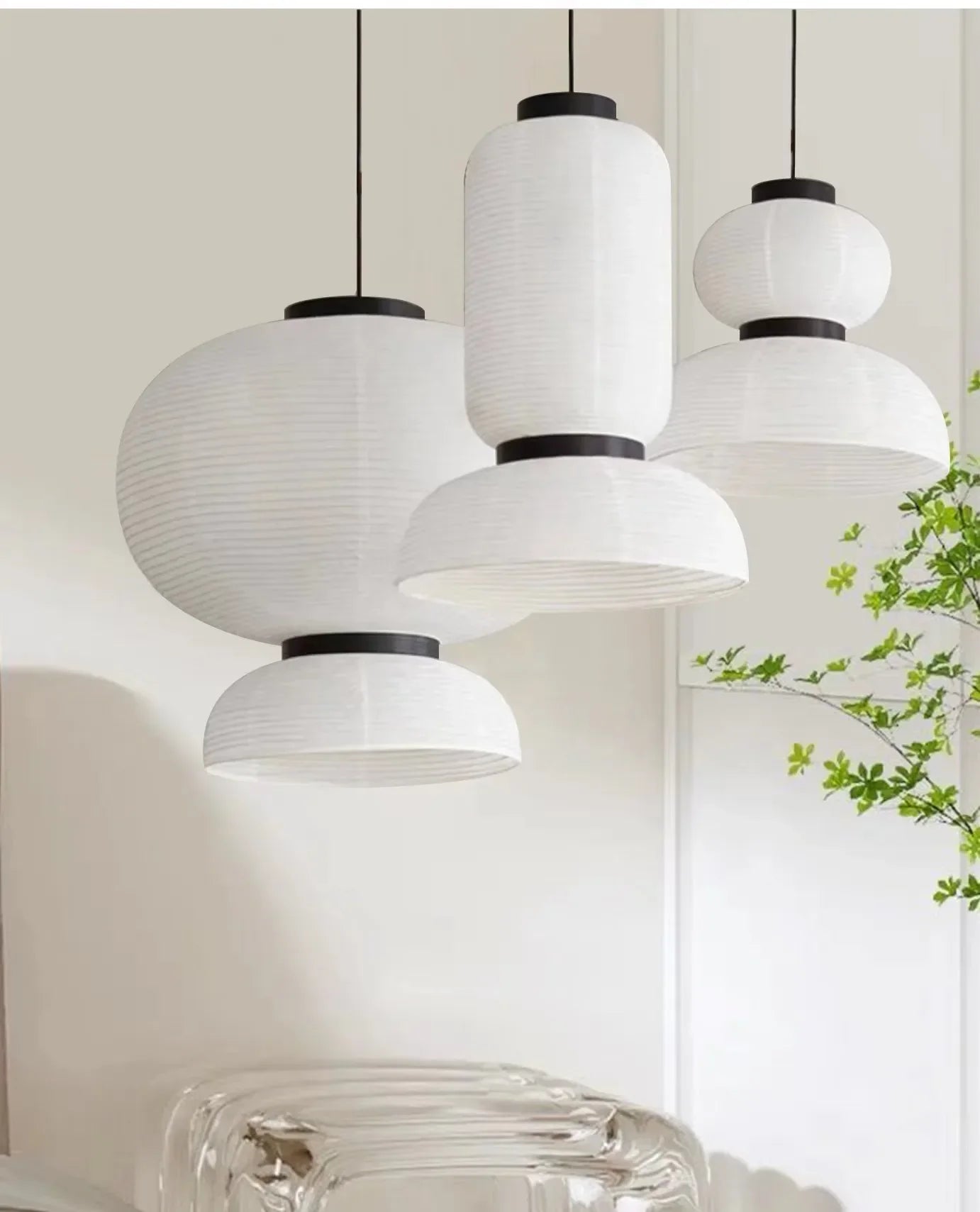 ثريا DecorBites™ المصنوعة يدويًا من الورق الأبيض للمنزل والمطعم