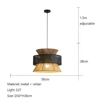 DecorBites™ Handmade Hemp Rope Chandelier Pendant Light for Restaurant and Cafe