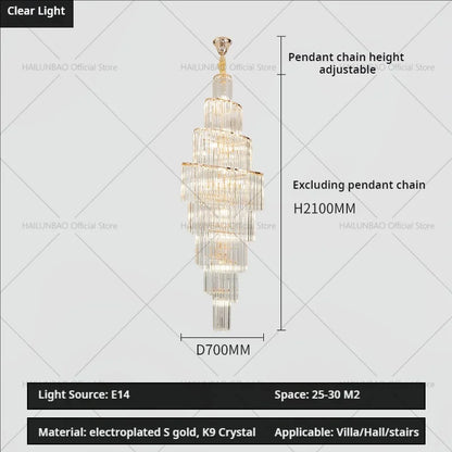 DecorBites™ Crystal Chandelier for Penthouse Villa Living Room - Modern Light Luxury Design
