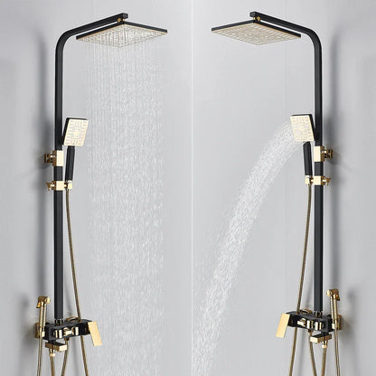 طقم دش مطري DecorBites™ مقاس 8 بوصات مع وظيفة بيديه، حنفية خلاط ساخنة وباردة مثبتة على الحائط