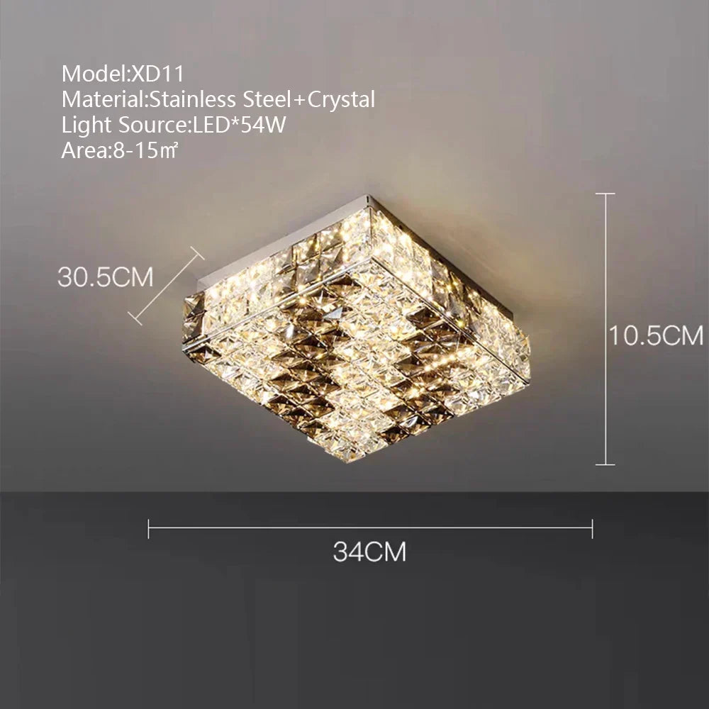Lámpara de araña rectangular LED de cristal DecorBites™ para una decoración elegante del hogar