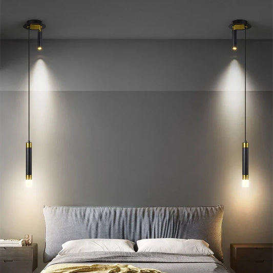Modern Aluminum LED Pendant Light With Dual Spotlights