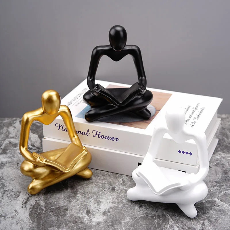 DecorBites™ Abstract Thinker Resin Figurine for Home Office Decor