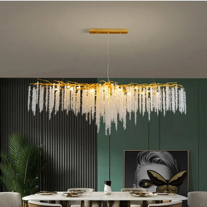 DecorBites™ Crystal Tassel LED Branch Chandelier for Dining Room and Home Decor