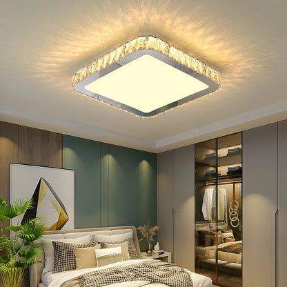 DecorBites™ Crystal Round Ceiling Lamp Elegant LED Lighting for Bedroom & Living Room