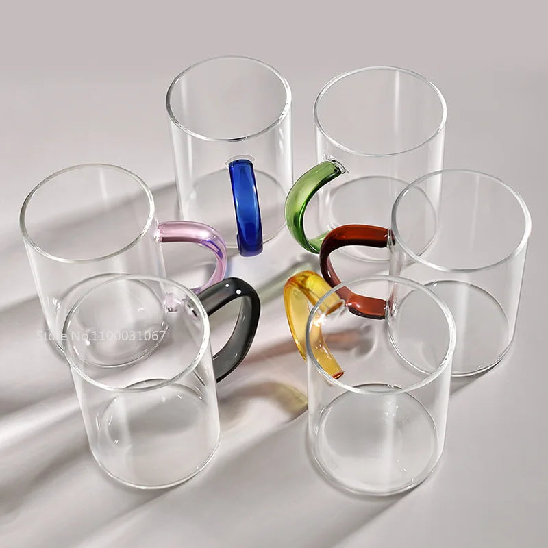 Glass Round Handle Cup