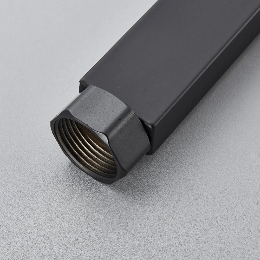 أنبوب تمديد صنبور دش الحمام الأسود من DecorBites™ - دائري ومربع 30/40 سم واجهة عامة