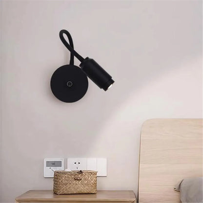 DecorBites™ 10W Black Knob Switch LED Wall Light with Adjustable Beam Angle