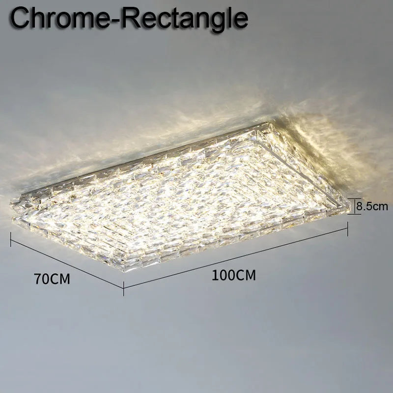 DecorBites™ Crystal Ceiling Lamp: Modern Minimalist Indoor LED Lighting for Living Room, Dining & Bedroom