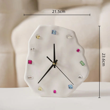 DecorBites™ Crystal Geometric Wall Clock for Living Room Decor