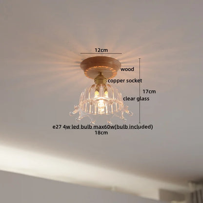 DecorBites™ Copper Wood LED Ceiling Lamp Ceramic Modern Ceiling Lights for Home Decor