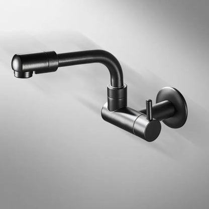 DecorBites™ Black Wall-Mounted Kitchen Faucet Single Cold Single Hole Rotation Tap