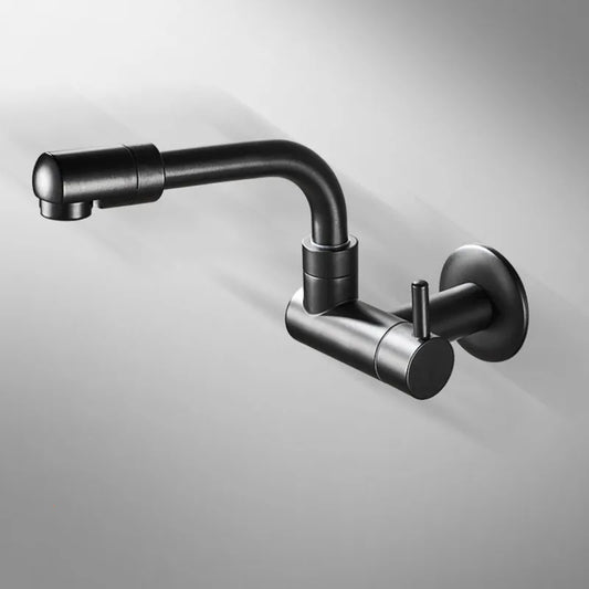 DecorBites™ Black Wall-Mounted Kitchen Faucet Single Cold Single Hole Rotation Tap