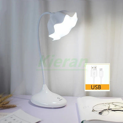 Lámpara de pie Lotus de DecorBites™: Lámpara de escritorio LED moderna para dormitorio, estudio o sala de estar