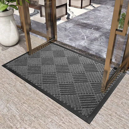 Decobites Rubber Front Door Mat | Shoe Scraper | Indoor Outdoor Doormat | Dirt Resistant Mats