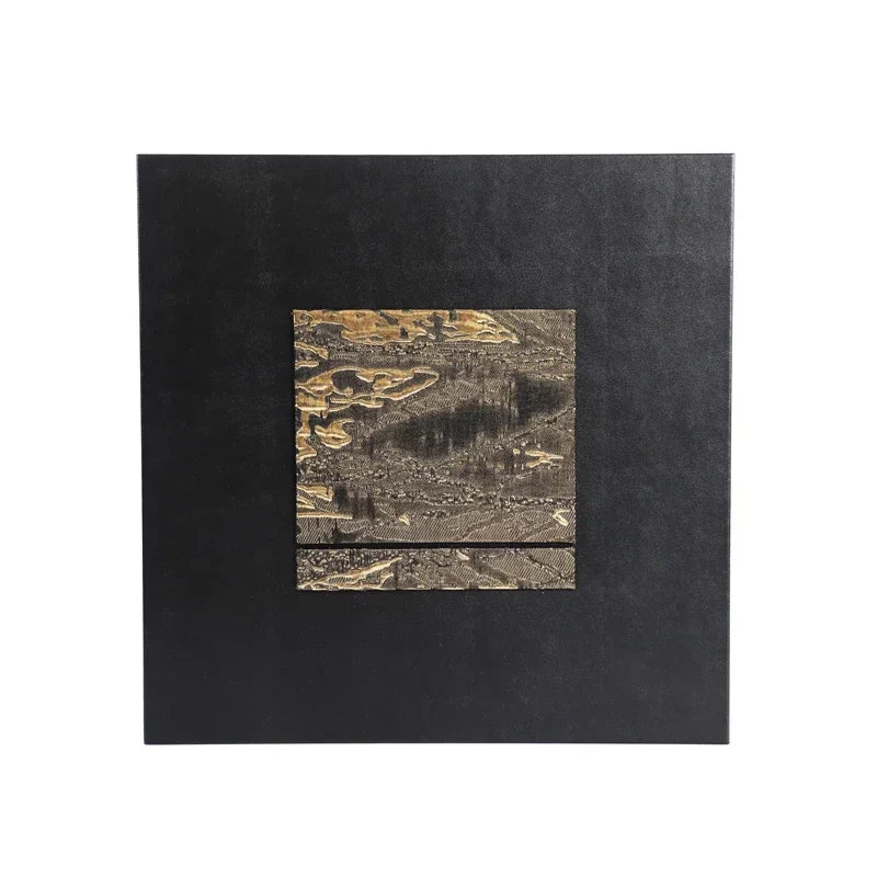 Cuadro colgante de tela dorada DecorBites™ Obra de arte abstracta moderna en relieve para pared