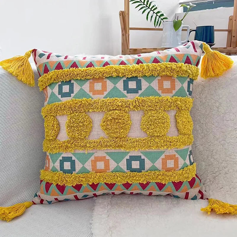 DecorBites™ Geometric Bohemian Pillow Case 45cmx45cm - Home Decor Couch Cushion Cover