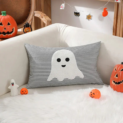 DecorBites™ Halloween Ghost Embroidery Pillow for Cozy Living Room Sofa Rest