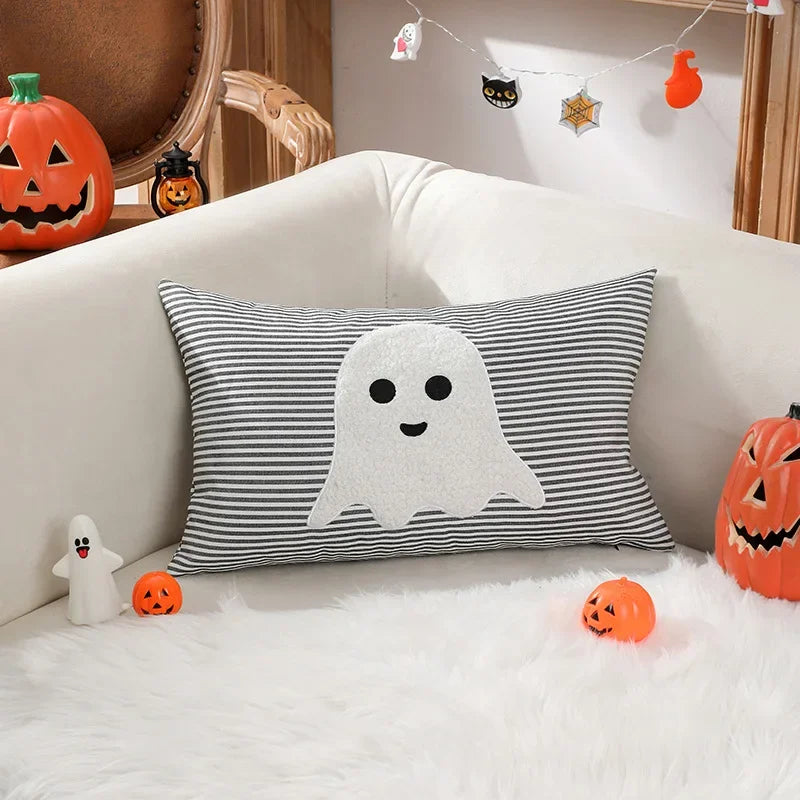 Ghost Embroidery Throw Pillow