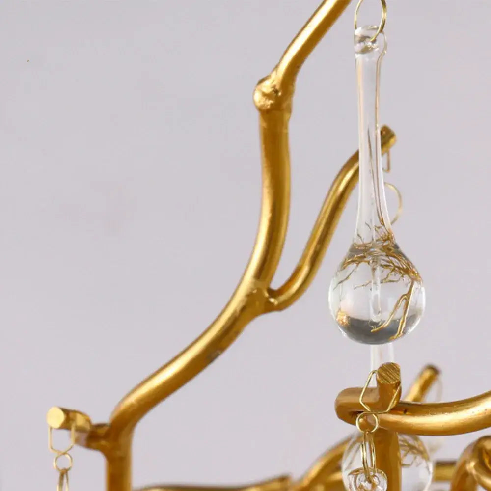Crystal Chandelier with Raindrop Crystals
